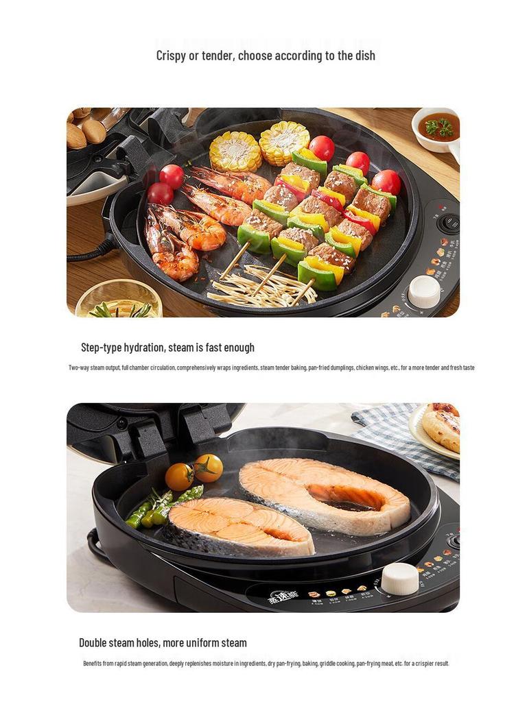 Midea Double-Sided Electric Griddle & Pancake Maker - Large Size Waffle Frying Pan