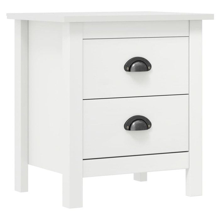 VidaXL Tables de chevet Hill Range 2 pcs Blanc 46x35x49,5cm Pin solide