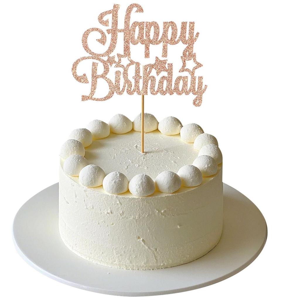 Glitter 'Happy Birthday' Cake Topper Party Decoration