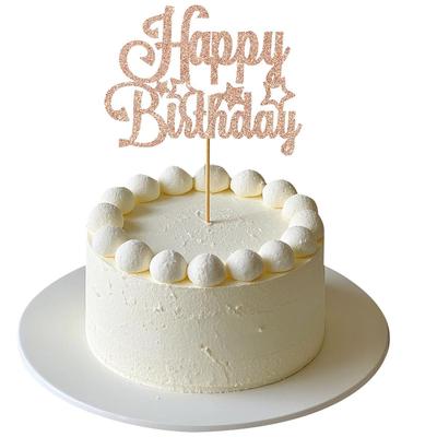 Glitter 'Happy Birthday' Cake Topper Party Decoration