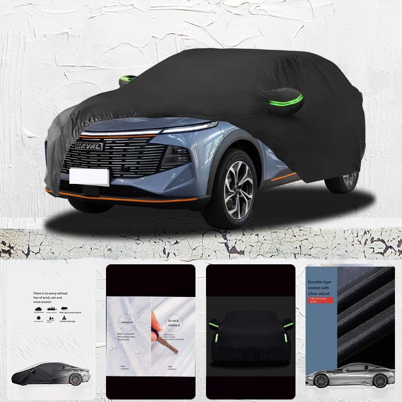 For Haval Xy Fit Outdoor Protection Full Car Covers Snow Cover Sunshade Waterproof Dustproof Exterior Car Cover Black