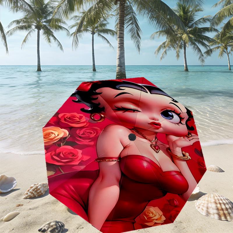 Betty Boop Print Umbrella Automatic Opening/ Closing - Portable Foldable Design - Daily use for Travel/Outdoor - Gift for Birthday