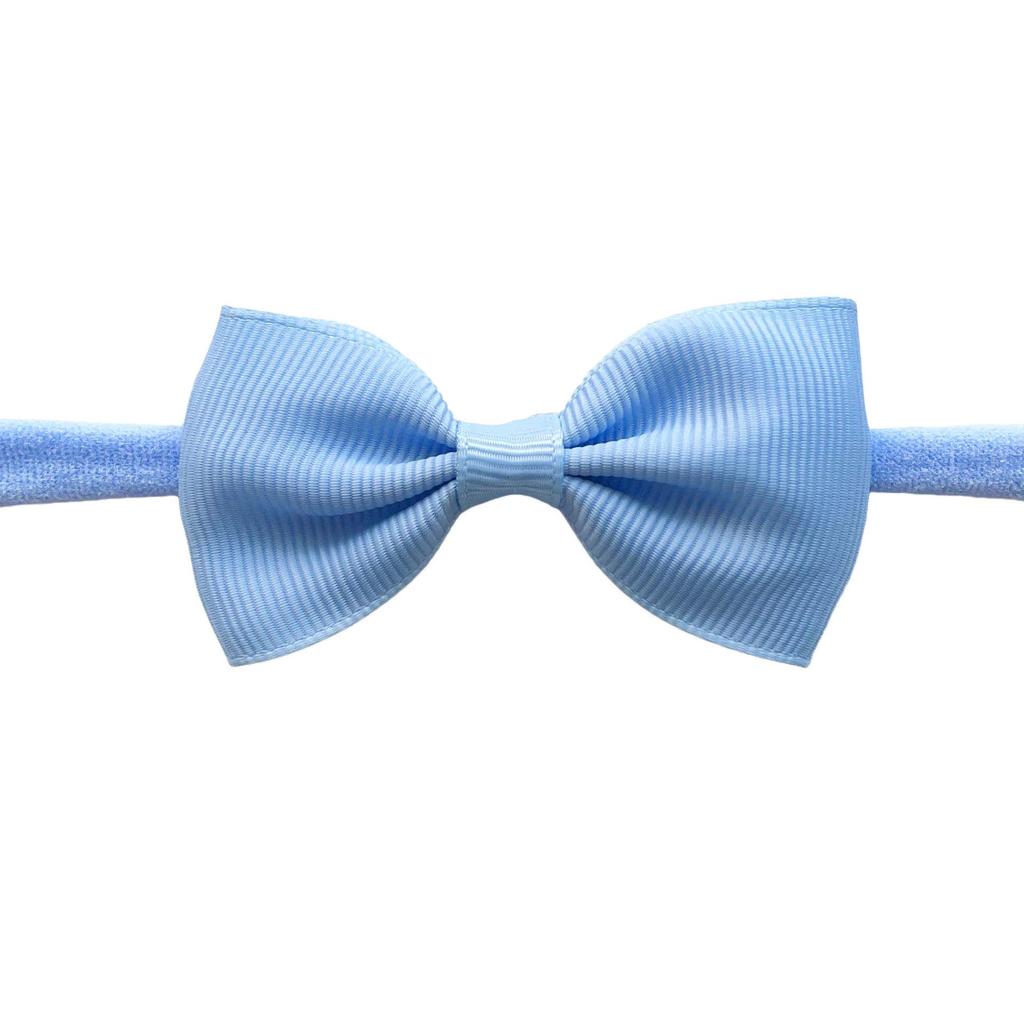 Solid Color Bow Hairpin & Ribbed Headband Set for Girls