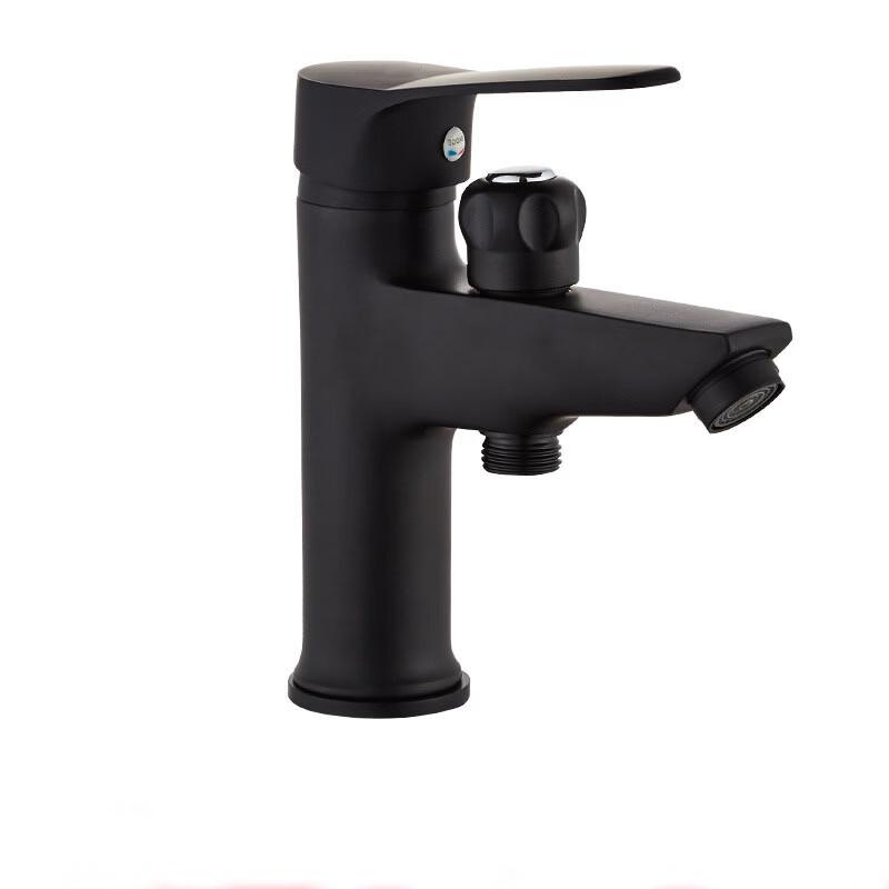 TLXT Black Rotary Copper Basin Mixer Faucet