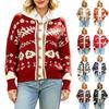 Women's Knit Cardigan with Lapel, Single-Breasted, Long Sleeve, Loose Fit, Casual Winter Coat