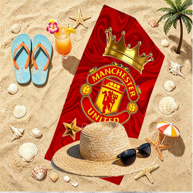 Manchester United F.C Print Beach Towel, Versatile Lightweight Absorbent Beach Towel for Pool Surf Yoga Bathroom, Perfect Birthday Holiday Gift