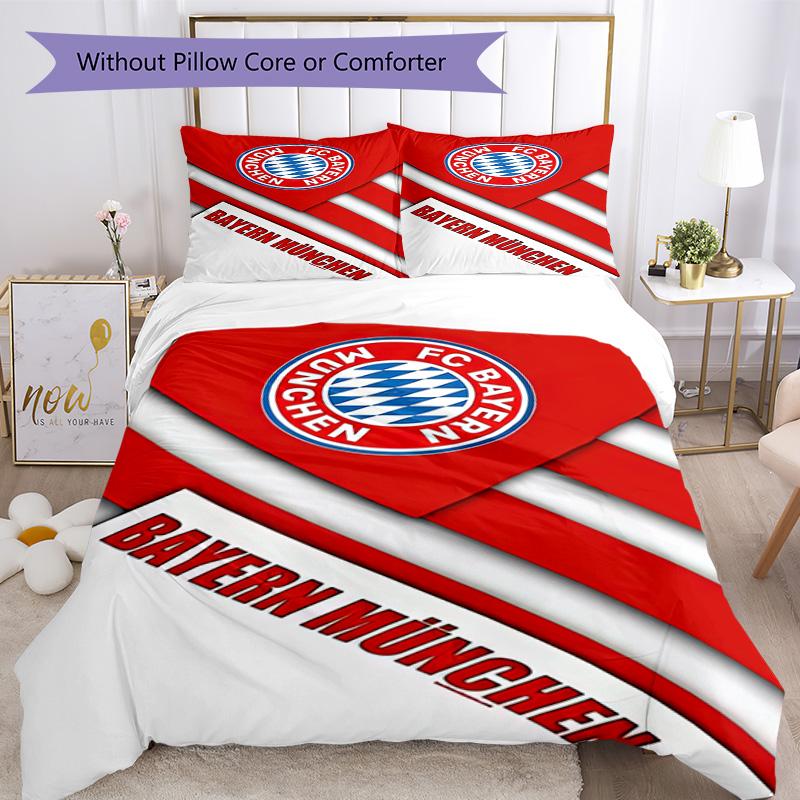 Bayern Münih Nevresim Takımı Nefes Alabilen Yorgan Kılıfı ve Yastık Kılıfları Yatak Odası için Dekoratif Nevresim Takımı Ev Dekorasyonu Doğum Günü Hediyesi