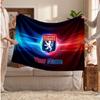 Lyon FC Personalized Fleece Blanket With Football Logo, Custom Name Text Soft Warm Home Throw Blanket