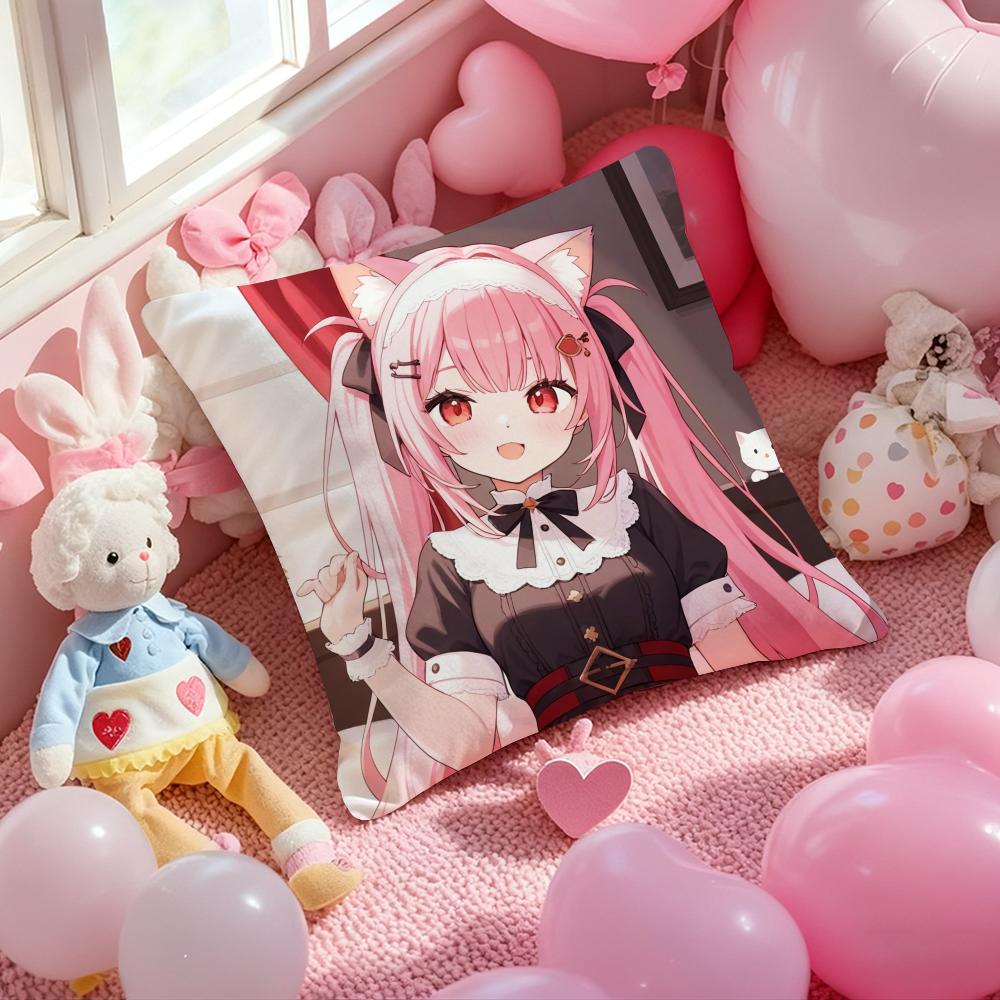 Anime Chocola Nekopara Cushion Cover Pattern Printed Pillowcase for Living Room Sofa Cushion Cover & Bedroom Decor