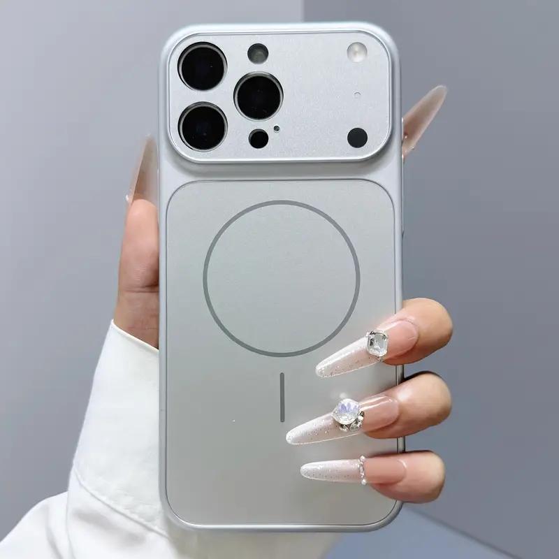 Original Nano Frosted Glass For Magsafe Wireless Charging Phone Case For iPhone 17 16 15 14 13 12 11 Pro Max Air Magnetic Cover