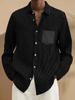 Men's Stand Collar Striped Long Sleeve Shirt, Stylish Casual Top
