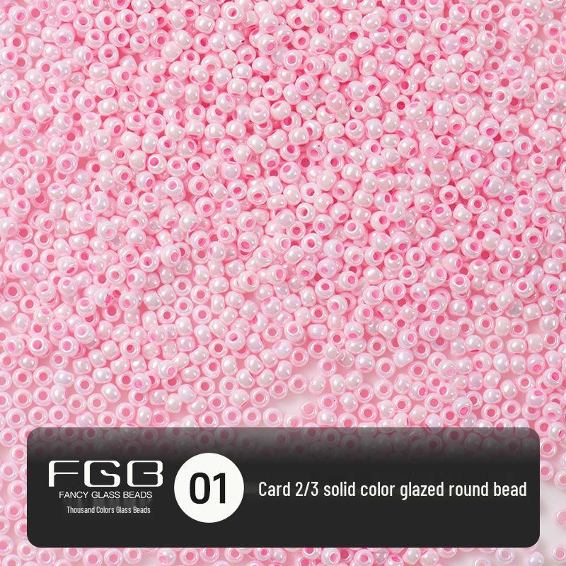 Thousand Color Glass Seed Beads 2/3mm - Solid Enamelled Round Beads for DIY Crafts, Handmade Uniform Cream String Beads.