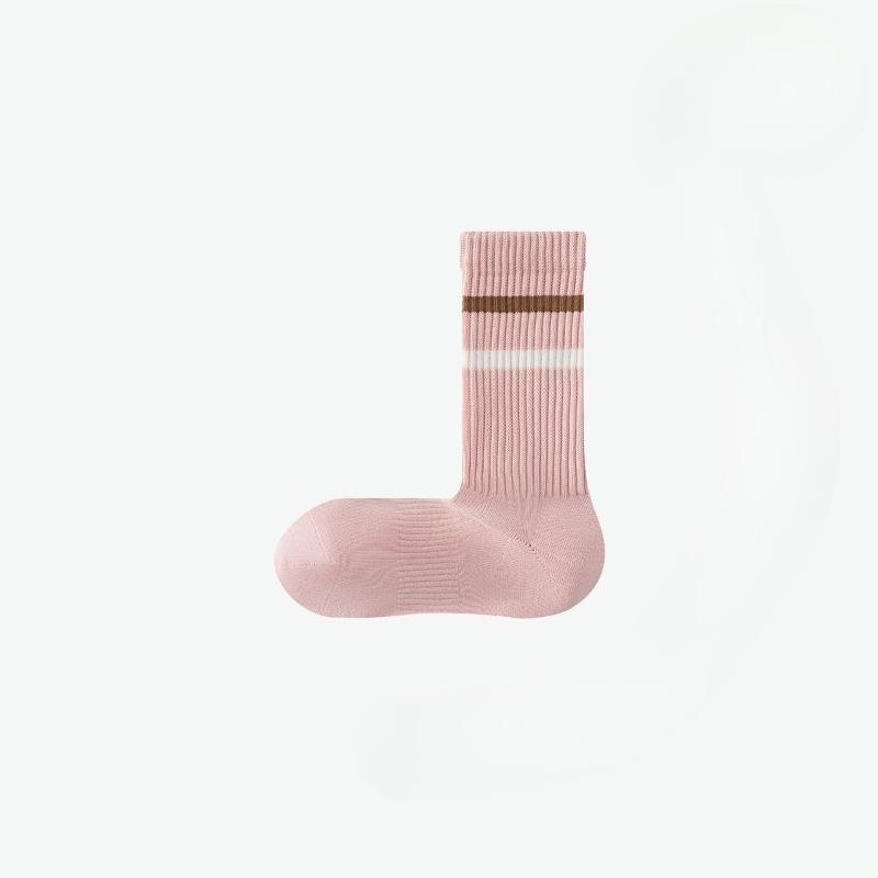 Female Autumn Pure Cotton Stripe Essential Oil Emollient Bacterializer Deodorant Anti Pilling Right Angle Sport Tube Socks