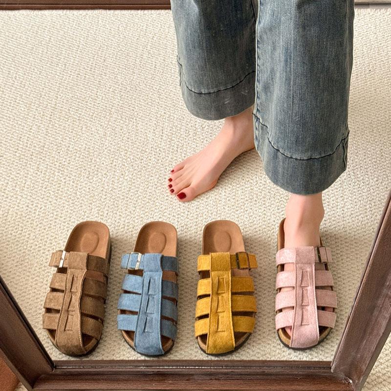 Fashion Loafers Cover Toe Shoes Woman 2025 Slippers Flat Platform Slides House Slippers Platform Cover Toe Shoes Woman 2025 Loafers Flat