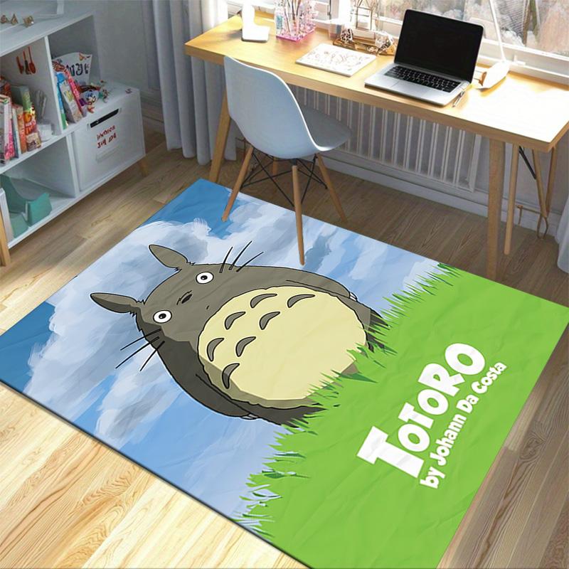 Totoro Friends Nature Carpet For Playroom Bedroom Living Room Sofa Home Decorkids Game Area Rug Nonslip Floor Mat