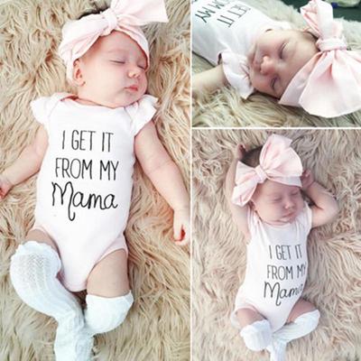 Headband Clothes Outfits Set Infant Baby Girls Floral Romper Bodysuit Jumpsuit