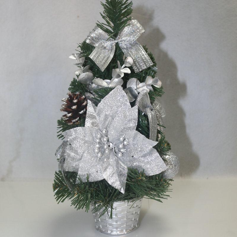Mini Artificial Christmas Tree with Lights: 30cm/40cm Tabletop Decoration with Ornaments