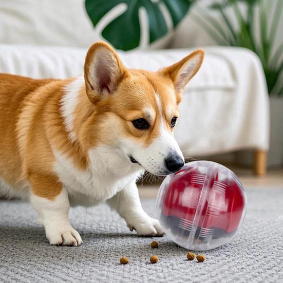 Dog Treat Dispenser Ball Adjustable Slow Feeder Puzzle Toy Food Dispensing Ball for Puppy Healthy Eating Training And Boredom Relief
