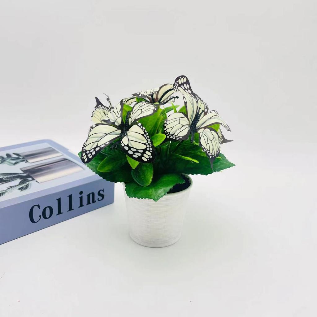 Butterfly Artificial Flower Pot For Home Decor And Photography Props
