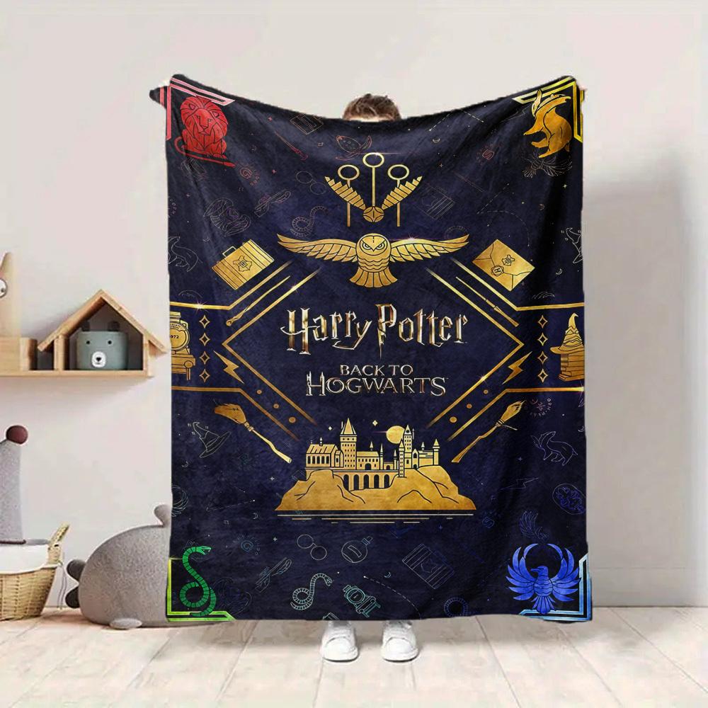 1pc Harry Potter Flannel Throw Blanket - HD Printed Lightweight Soft Warm All-Season Blanket for Sofa, Bed, Travel, Camping 047