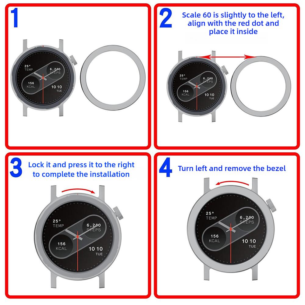 For CMF Watch Pro2 Metal Bezel With Wordless Flat Metal Bezel Case Smart Watch Screen Protector Case Rings Protection
