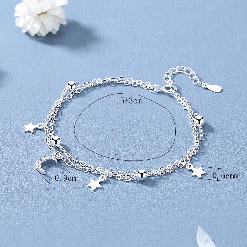 Βραχιόλι 925 Silver Star Fashion Κορεάτικο Διπλό Βραχιόλι Κρυστάλλινο Αστέρι με πέντε άκρες