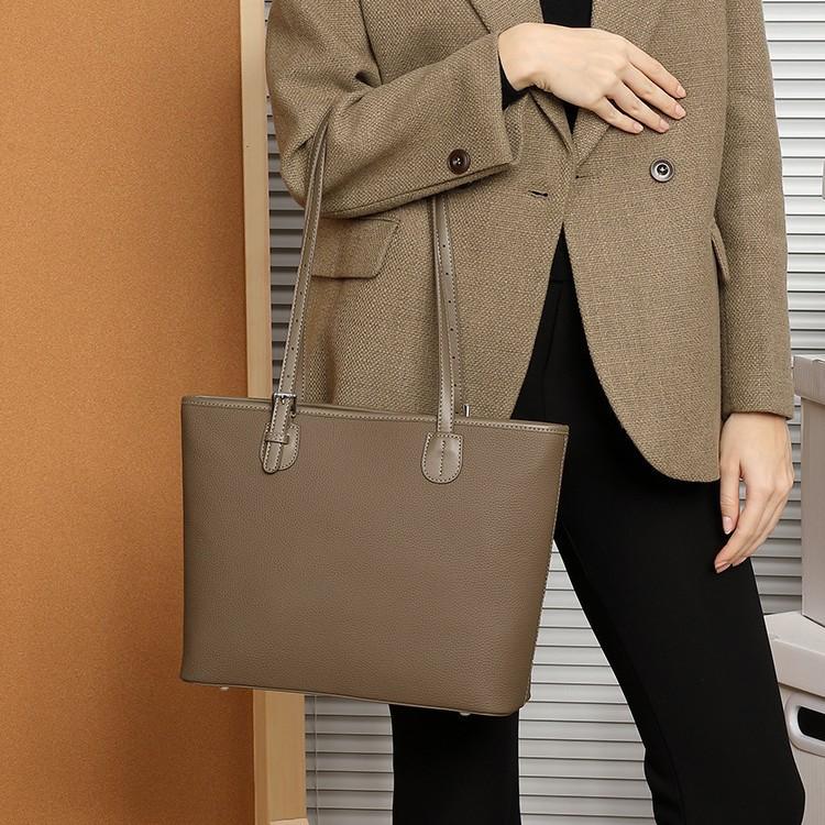 Large-capacity Tote Bag for Women, Genuine Leather, 2025 Spring/summer New Model, High-end Niche Shoulder Bag, Fashionable and Versatile Bucket Bag
