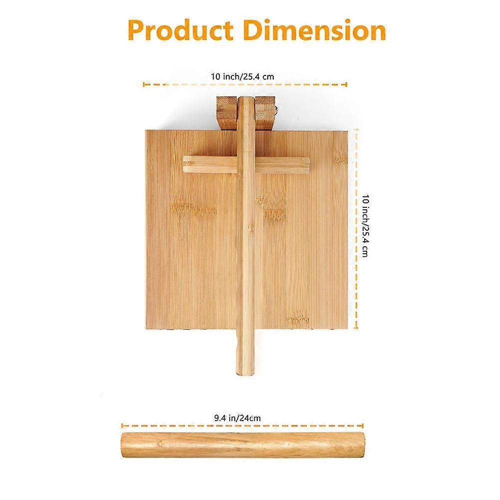 Tortilla Press10 Inch Roti Maker with Rolling Pin Large Bamboo Wood Tortilla Maker with 50 Pieces Parchment Paper