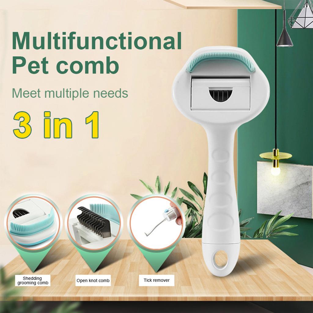 Buy Pet Dog Dematting Comb Pet Grooming Brush 3 In 1 Pet Grooming Rake