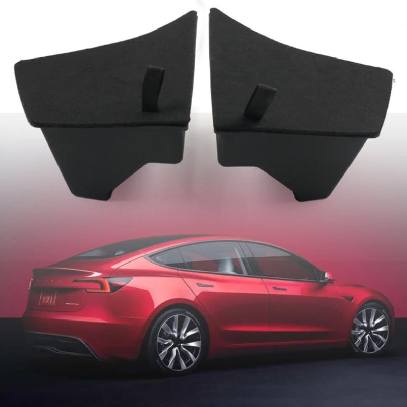 2x Car Trunk Side Storage Box Garbage Bins Organizer Flocking Mat Partition Board Stowing Tidying Compatible for