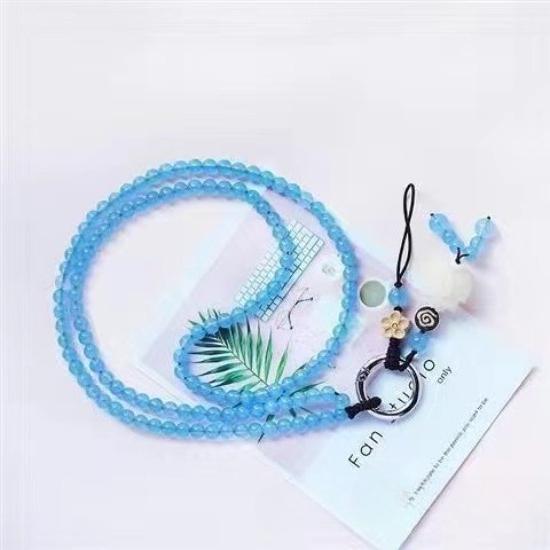 Fashion Agate Chalcedony Necklace Mobile Phone Hanging Sweater Chain Natural White Jade Bodhi Accessories, Removable Multi-Purpose