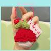 Adorable Knitted Crochet Apple Plush Keychain For Cute Fruit Flower Acrylic Charm