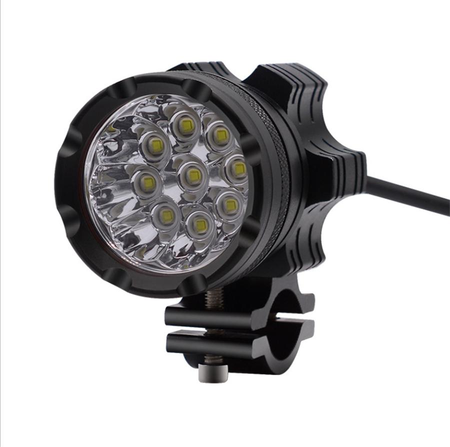 For Motorcycle Headlight 9 Beads (Pair) + Wiring Harness Switch-Mdl5001