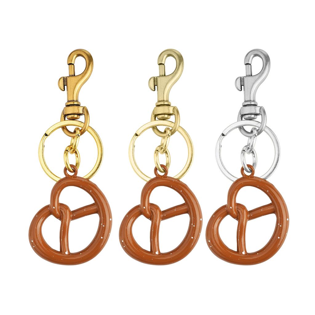 Realistic 3D Cookie Charm Keychain Accessory Fashionable Biscuit Shape Key Rings Portable Bag Decoration for Women