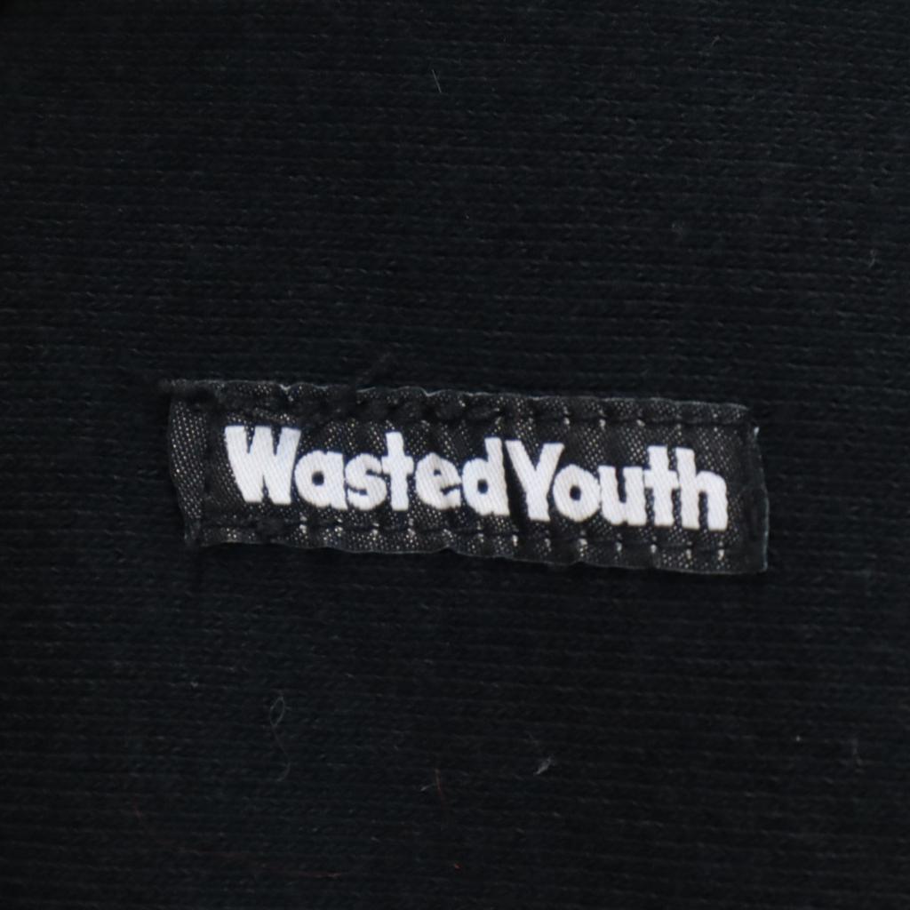 Wasted Youth Long Sleeve Sweat Zip Hoodie XXL Fleece Lining, Large Size Men's Used