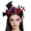 Halloween Themed Rose Bat Hairband Practical Resin Headband Nonslip Design For Cosplay Photography Costume Parties