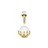 Multi-Color Turquoise Belly Button Ring with Skull and Ball Design