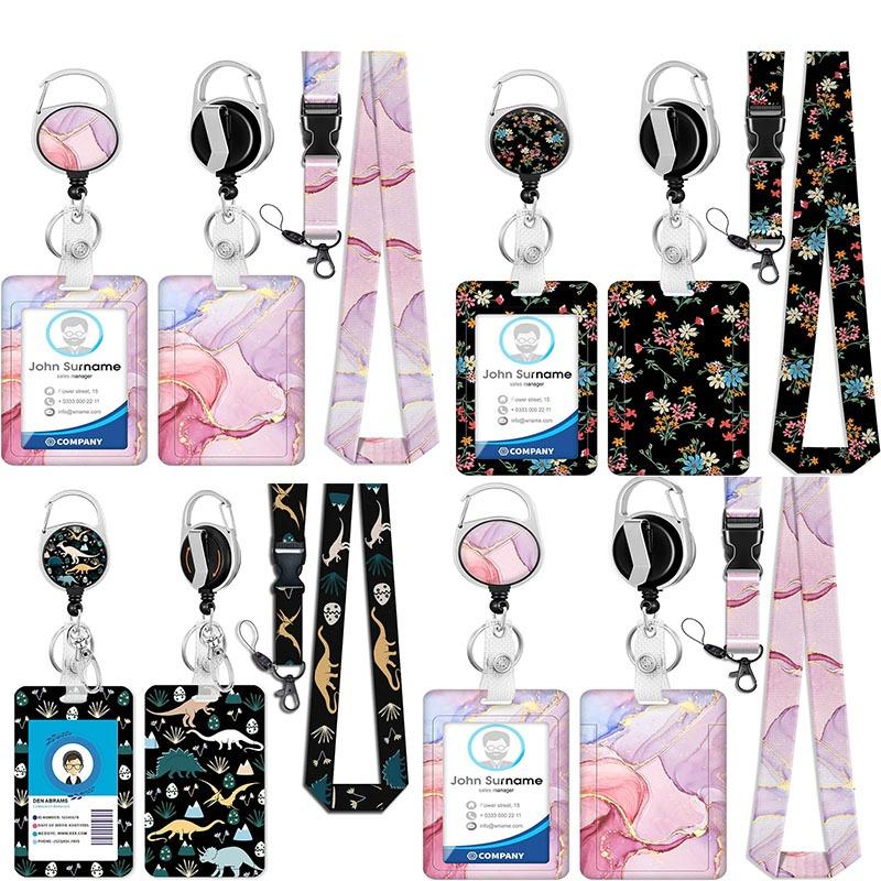 Work Office Badge Holder Fashionable Badge Holder Retractable Reel Id Card Protector for Work School Professionals Badge