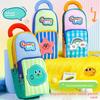Korean Style Striped Stationery Bag With Large Capacity For Girls And Students