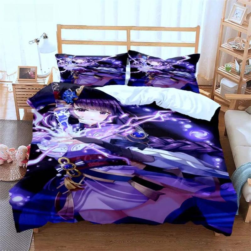 Genshin Impact Animation Cartoon Soft And Comfortable Comforter Bedding Sets Bedding Set Luxury Quilt Cover Customizable
