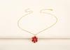 Nidin Hot Sale Enamel Rose Red/Pink Flower Charm Pendant Necklace For Women Girls Fashion Elegant Aesthetic Jewelry Accessories