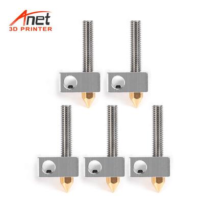 Cabezal de impresión extrusor de boquilla de latón Anet de 0,4 mm + bloque calentador Hotend + tubos de garganta de 1,75 mm