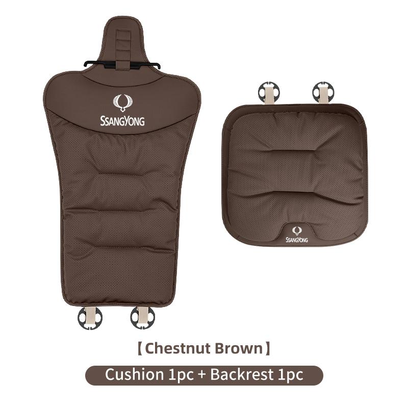 Car Velvet Cushion Leather Backrest Waist Pad Protector Cover Accessories For SsangYong Actyon Korando Rexton Kyron Rodius Tivol