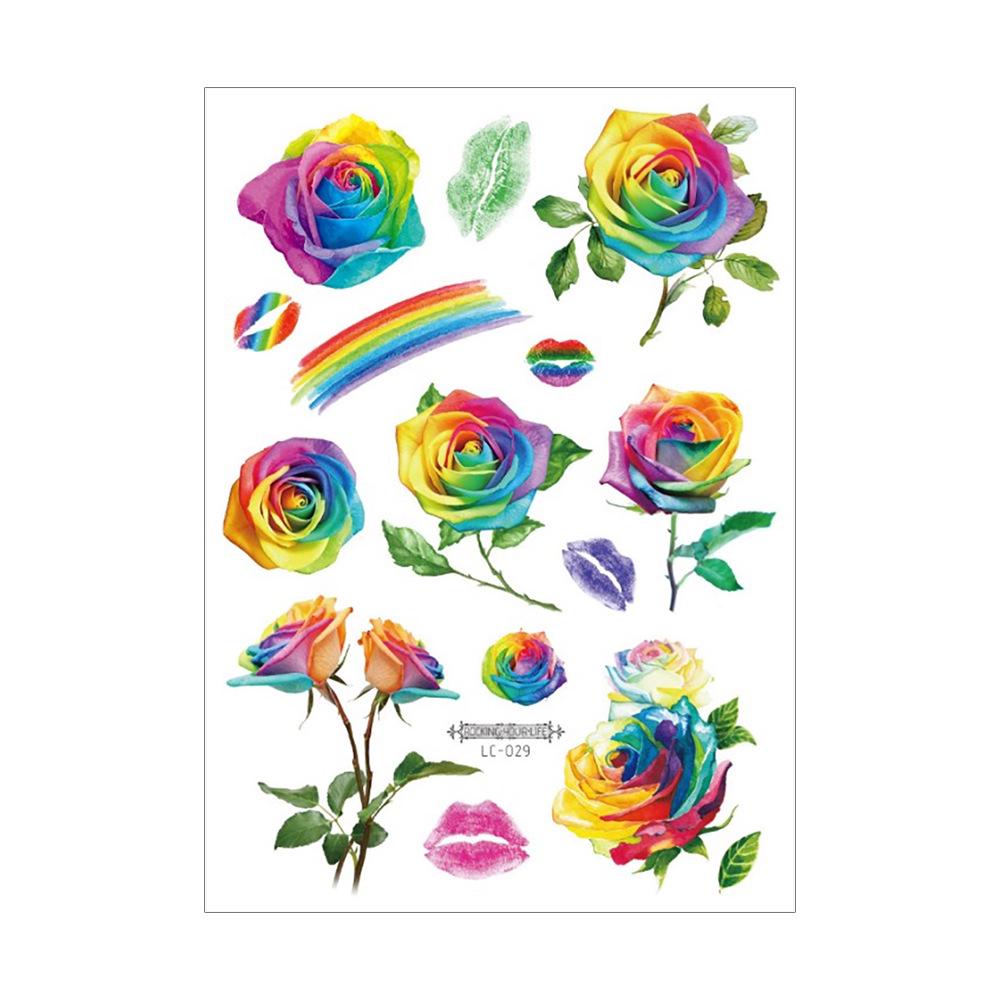 Proud Day Waterproof Rainbow Sports & Camouflage Tattoo Stickers for Arm and Face