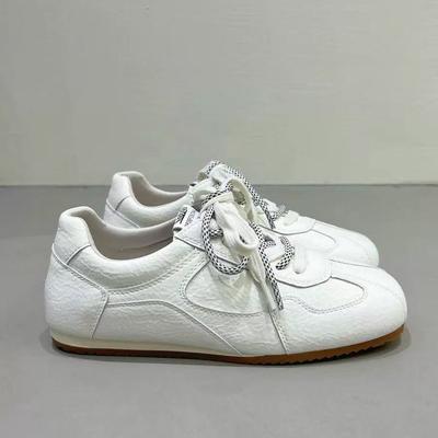 2025 New College Style Color Matching German Training Shoes Forrest Gump Shoes Women's Fashion Soft Leather Lightweight Soft Sole Casual Sports Shoes