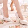 Fashion Women's Leather Round Head Elegant Business Attire Low Heels Shoes OL Arashi Size 34-42
