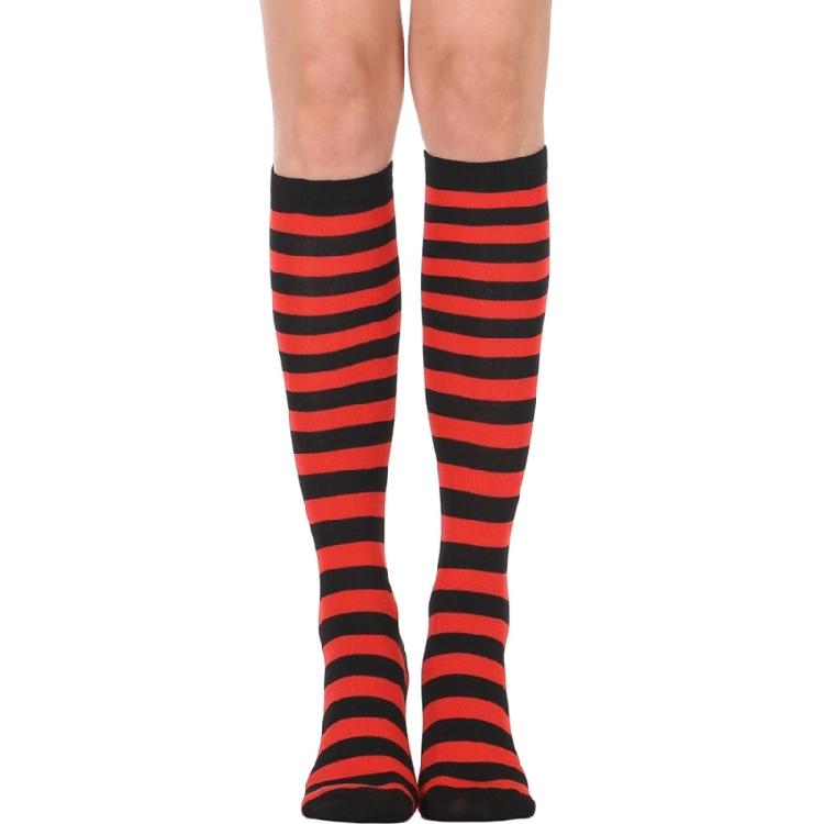 Gestreifte Kniestrumpfe Gestreifte Schlauchstrumpfe Strumpfe Lange Stiefelsocken für den täglichen Gebrauch, Halloween Cosplay Party Kostüm