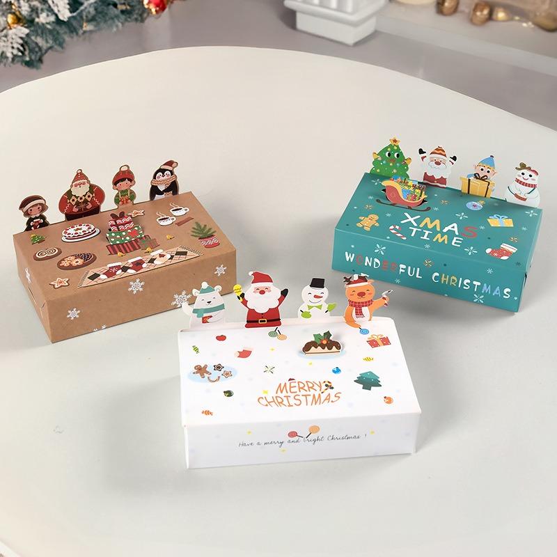 10pc Christmas Cute Animal 3D Party Gift Boxes - Convenient Practical Holiday Candy Folding Gift Wrapping Paper for Home Decor