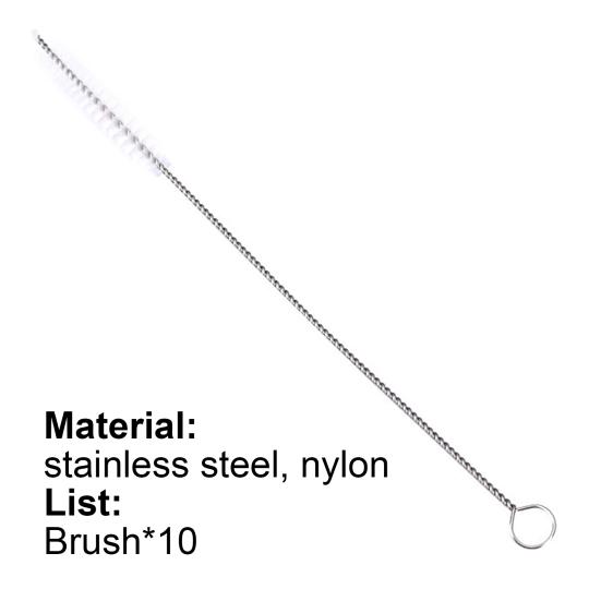 10Pcs Bottle Straw Brush Convenient Flexible Stainless Steel Practical Kitchen Pipe Tube Cleaner for Home