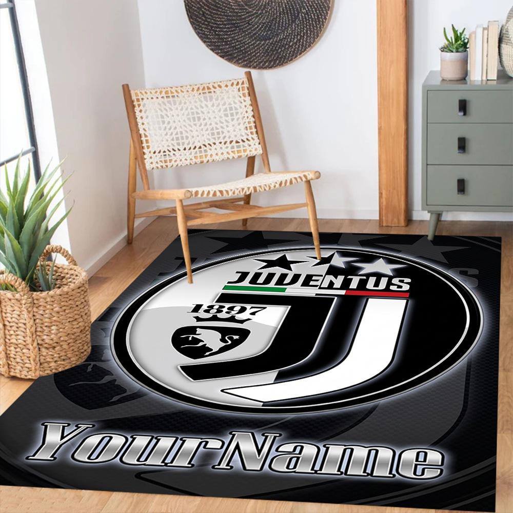 Juventus Personalized Name Floor Mat Perfect for Kitchen Playrooms Study room Dining Room Antislip Carpet Anime Office Decor